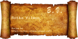 Botka Vilmos névjegykártya